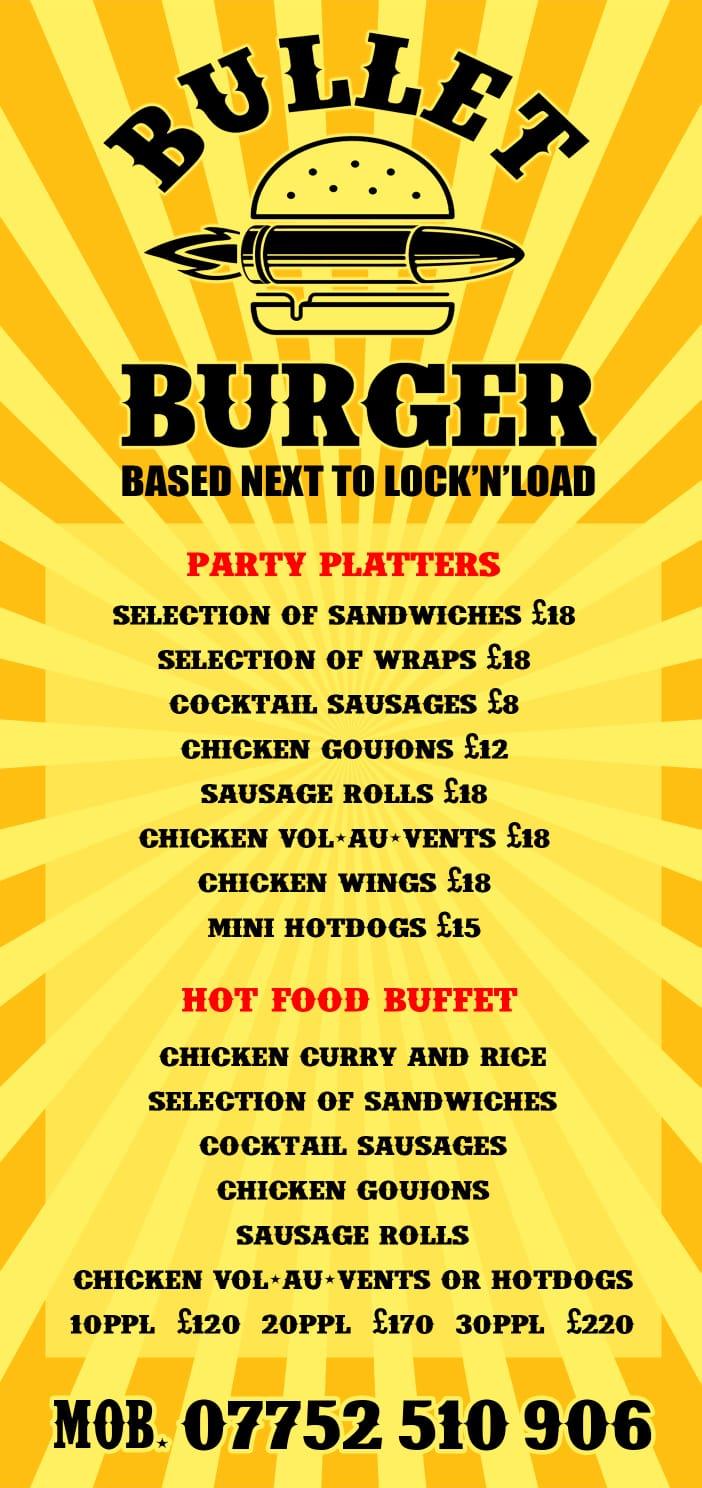 Bullet Burger Menu